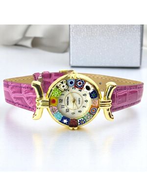 LADY OROLOGIO da polso con Murrine vetro di Murano fatto a mano autentico Made in Italy