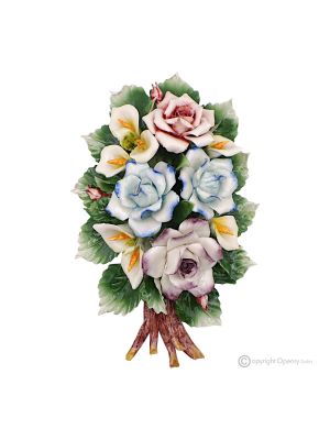 ROSE CALLE - Ramo di fiori da appendere, porcellana di Capodimonte pregiata, design moderno