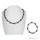 LUCE - Set collana con bracciale, ematite ed onice nera, artigianato italiano fatto a mano.