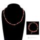 SIRIA - Set collana con bracciale, rodonite ed ematite dorata, artigianato italiano fatto a mano.