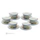 Set tazze da cappucino con piattino ceramica autentica di Castelli fatta e dipinta a mano.-6 set