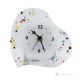CUORE Orologio da tavolo, in vetro trasparente con gocce, design moderno, fatto a mano