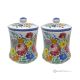 FIORACCIO Set 2 Barattoli in ceramica artistica di Castelli autentica, fatta e dipinta a mano.