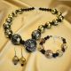 Collana, bracciale e orecchini in vetro di Murano soffiato con foglia d'oro 24k, un set esclusivo e raffinato.